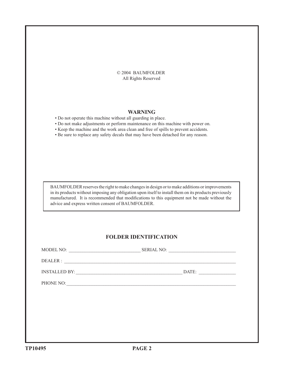 Baumfolder Flexifold: 2st Station (in 2004) User Manual | Page 2 / 43