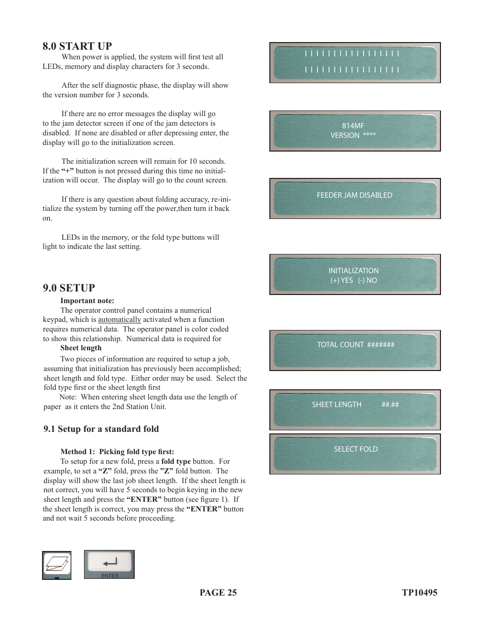 0 start up, 0 setup | Baumfolder Flexifold: 2st Station (in 2004) User Manual | Page 25 / 43