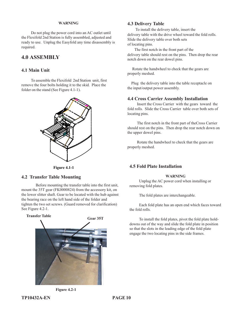 0 assembly | Baumfolder Flexifold: 2st Station (up to) User Manual | Page 10 / 30