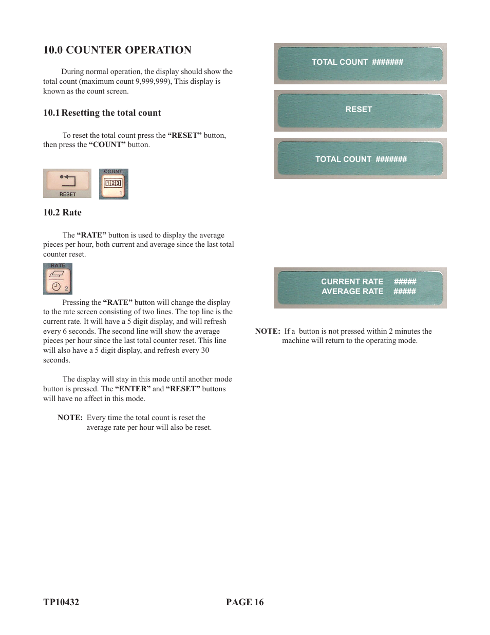 0 counter operation | Baumfolder Flexifold: 8-Page (from 2003 thru 2005) User Manual | Page 16 / 30