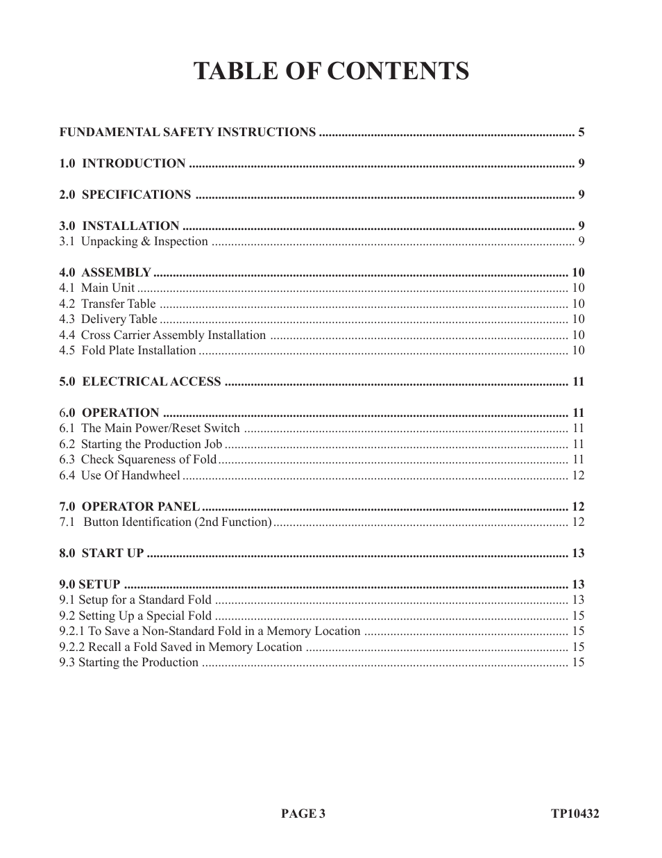 Baumfolder Flexifold: 8-Page (from 2003 thru 2005) User Manual | Page 3 / 30