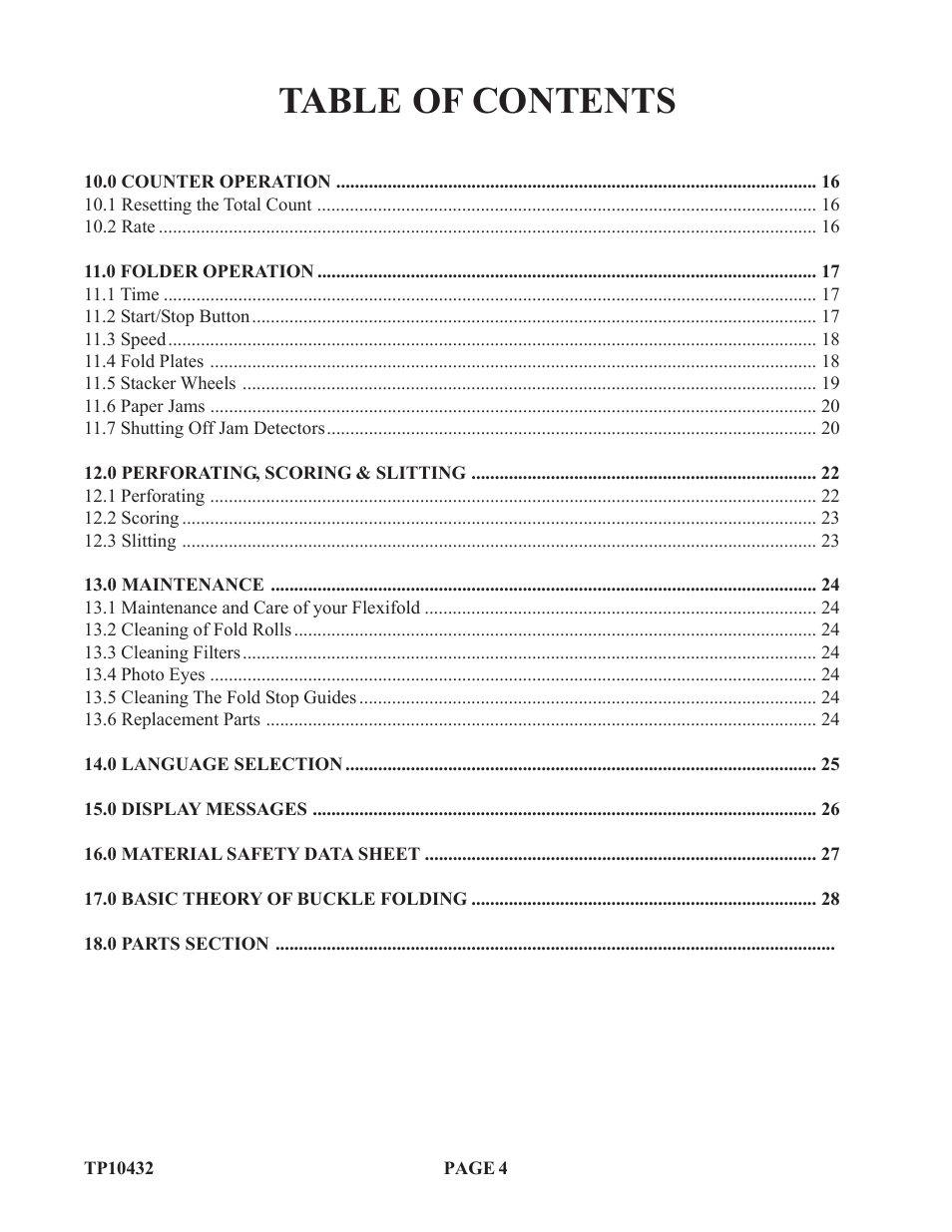 Baumfolder Flexifold: 8-Page (from 2003 thru 2005) User Manual | Page 4 / 30