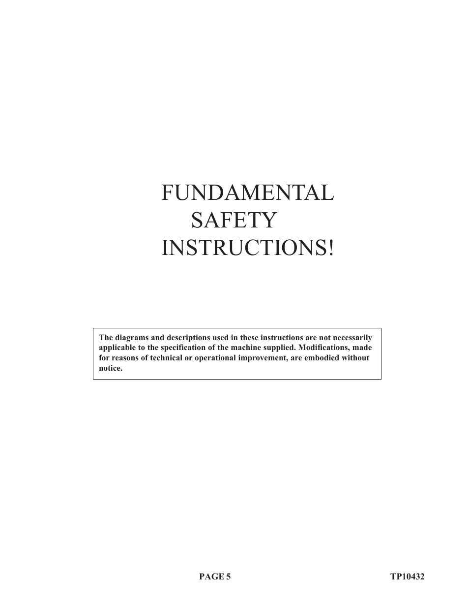 Fundamental safety instructions | Baumfolder Flexifold: 8-Page (from 2003 thru 2005) User Manual | Page 5 / 30