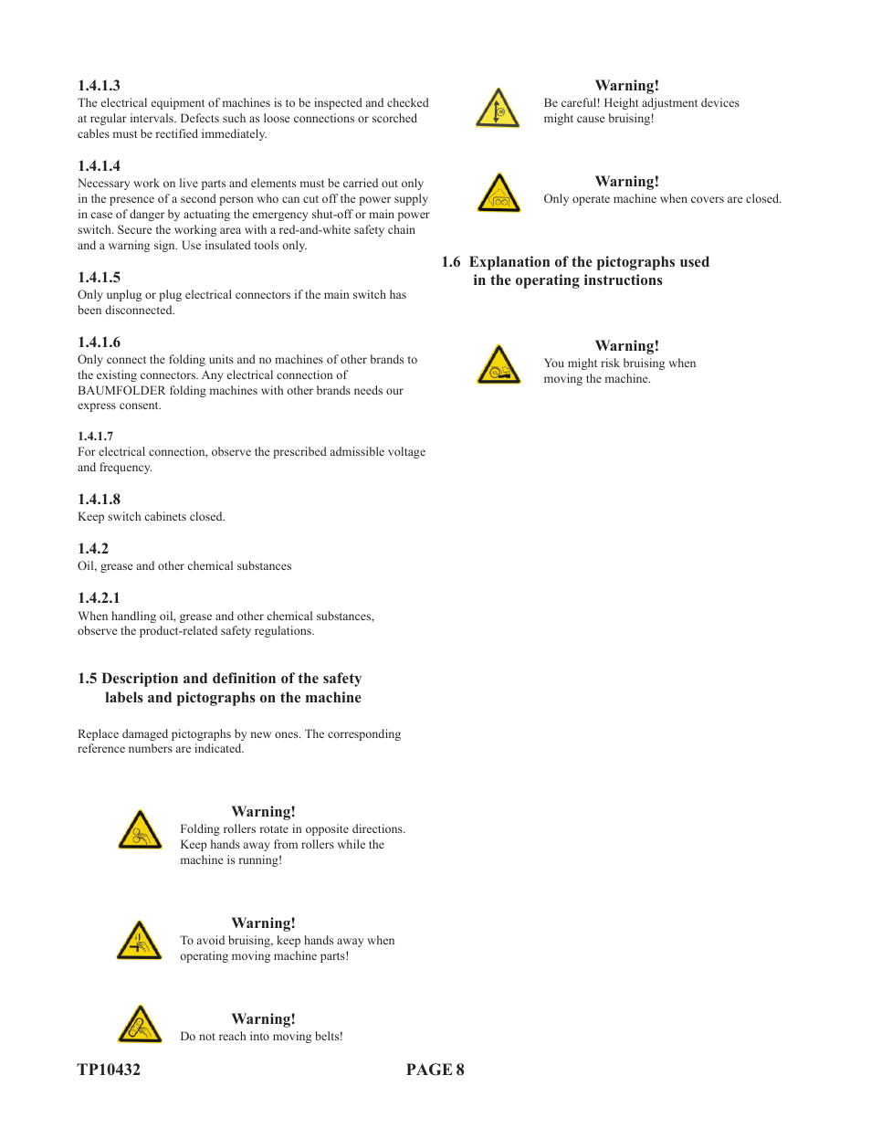 Baumfolder Flexifold: 8-Page (from 2003 thru 2005) User Manual | Page 8 / 30