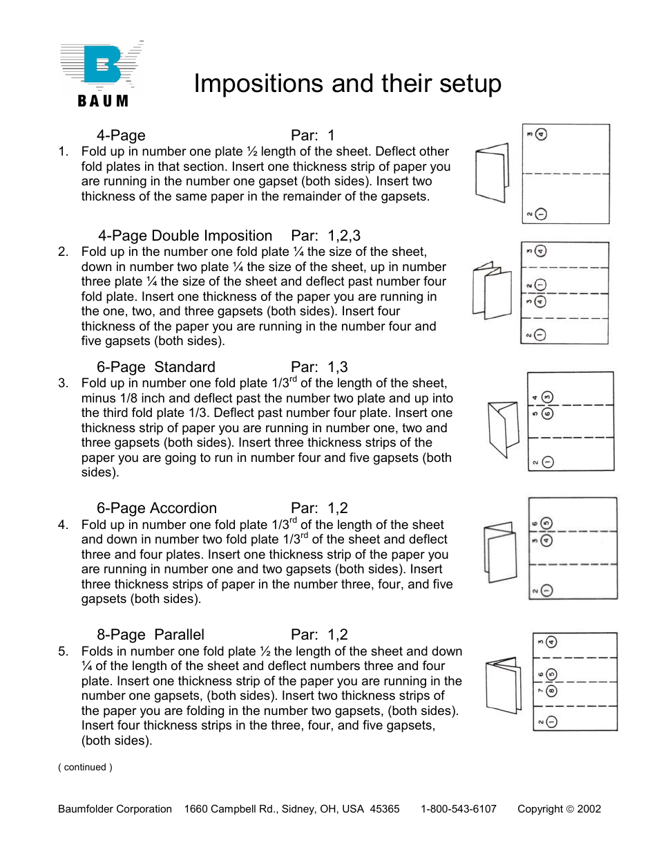 Impositions and their setup | Baumfolder Impositions and their setups User Manual | Page 3 / 9