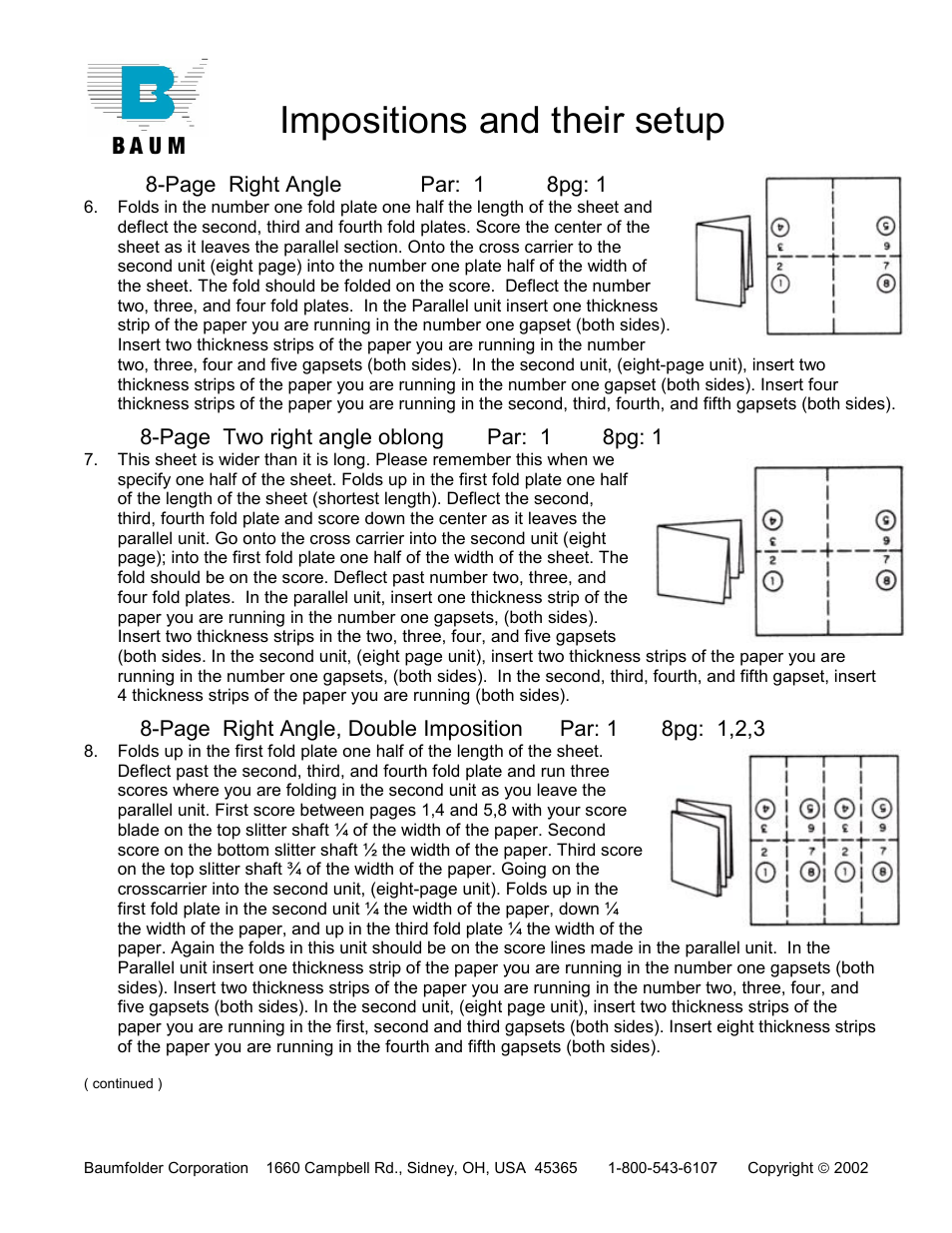 Impositions and their setup | Baumfolder Impositions and their setups User Manual | Page 4 / 9