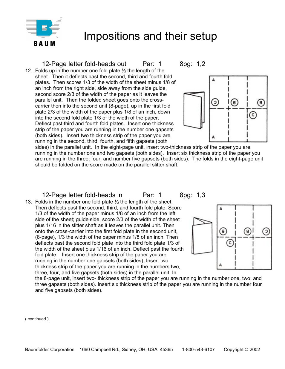 Impositions and their setup | Baumfolder Impositions and their setups User Manual | Page 6 / 9