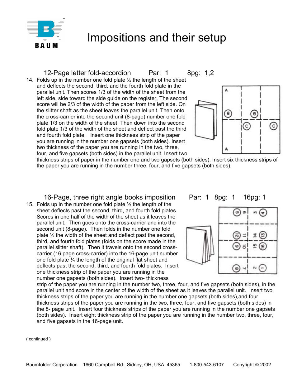 Impositions and their setup | Baumfolder Impositions and their setups User Manual | Page 7 / 9