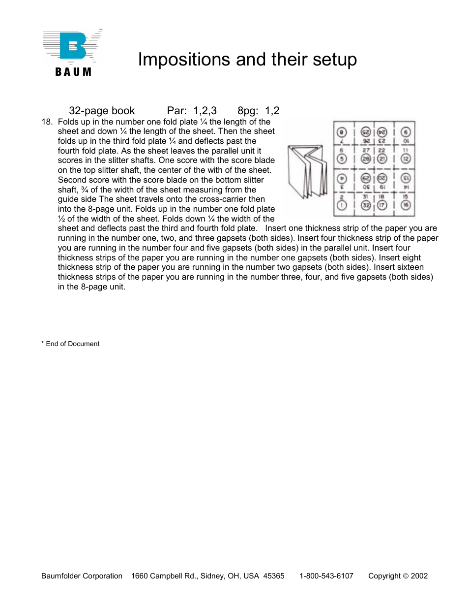 Impositions and their setup | Baumfolder Impositions and their setups User Manual | Page 9 / 9