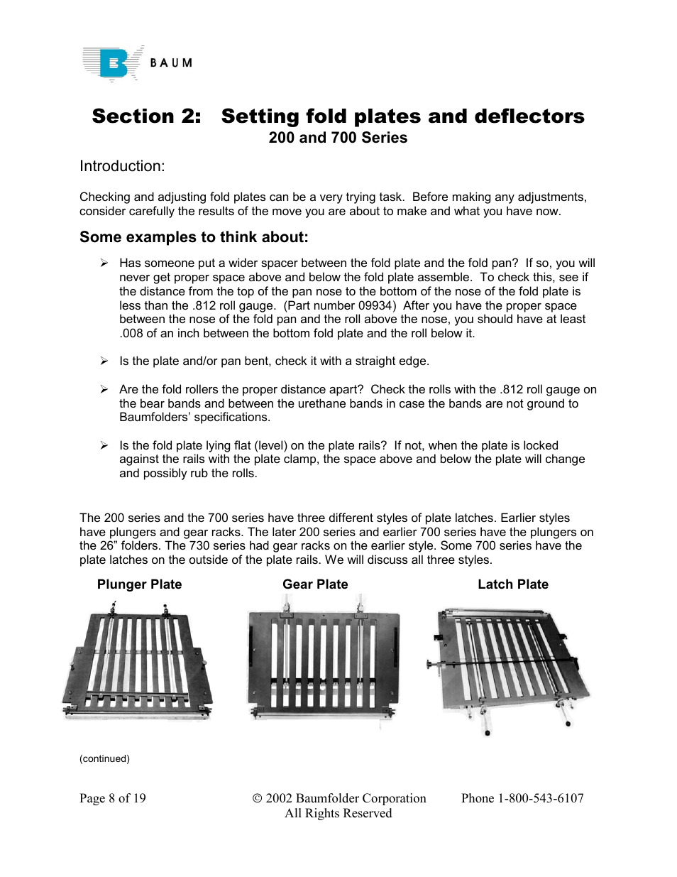 Introduction, Some examples to think about | Baumfolder Rebuilding a 200 – 700 series folder User Manual | Page 8 / 19