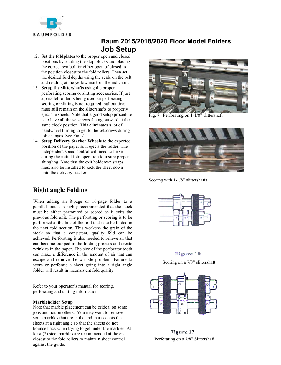 Job setup, Right angle folding | Baumfolder BAUM20: Job Setup User Manual | Page 3 / 4