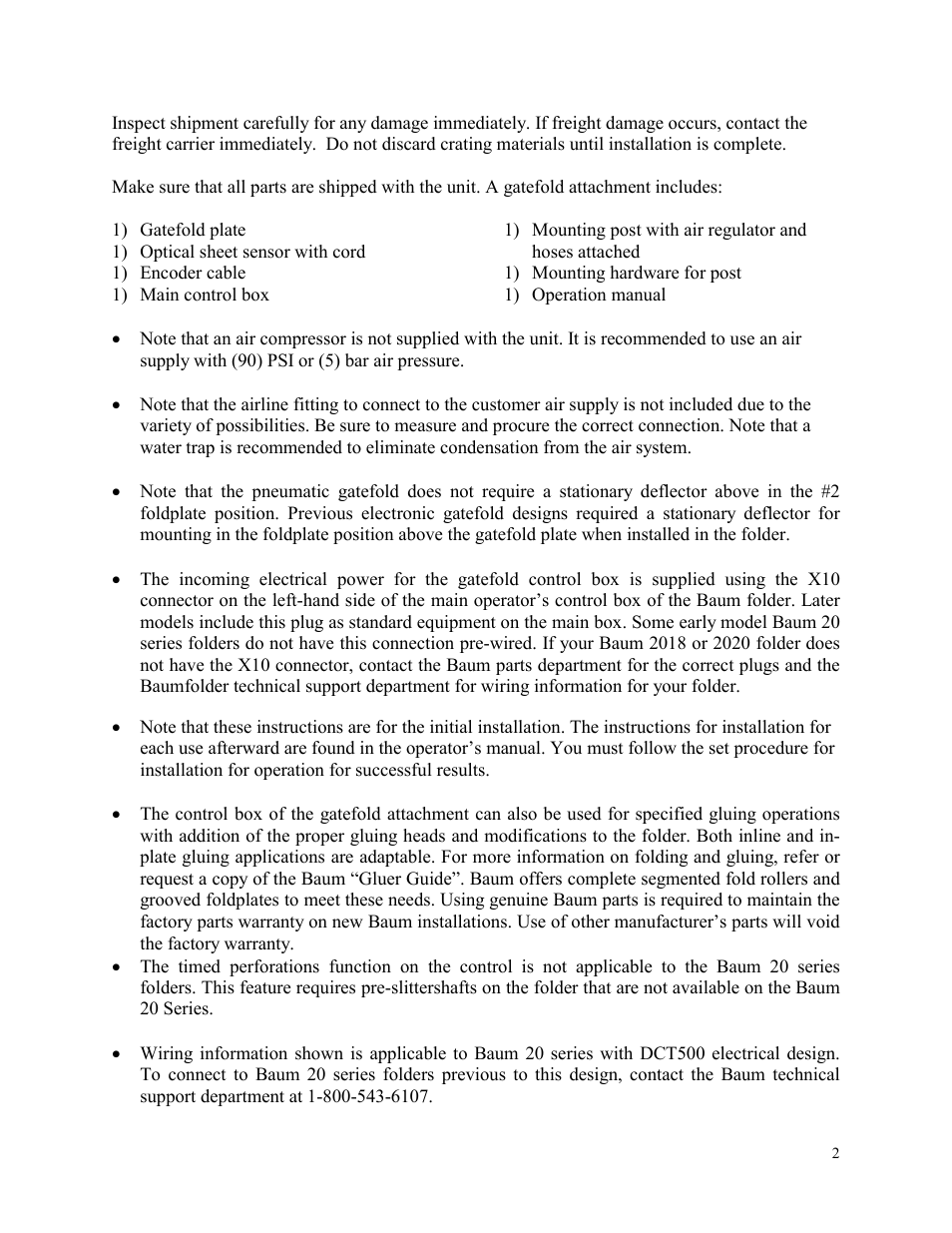 Baumfolder BAUM18: Pneumatic Gatefold User Manual | Page 2 / 12