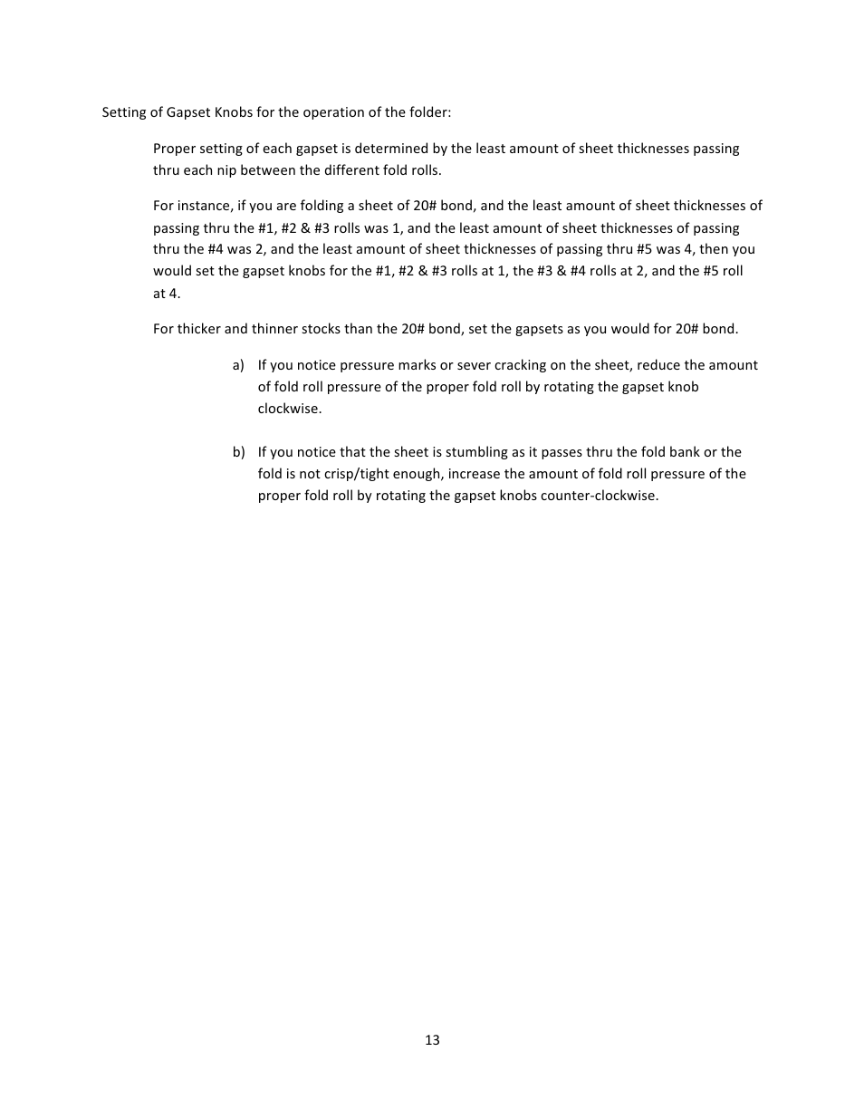 Baumfolder BAUM1620 Gapset Calibration User Manual | Page 13 / 13