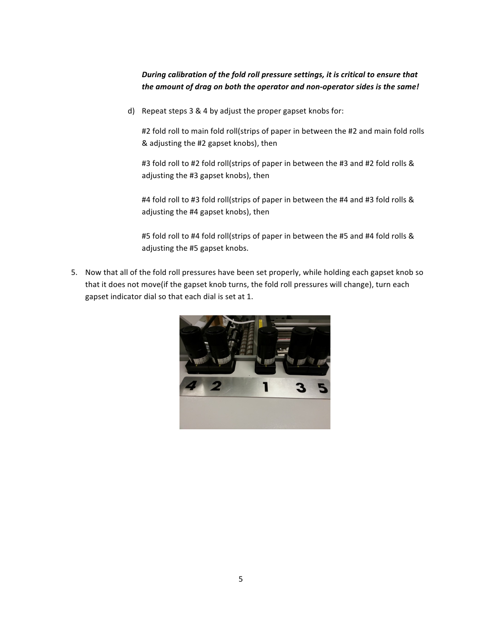 Baumfolder BAUM1620 Gapset Calibration User Manual | Page 5 / 13