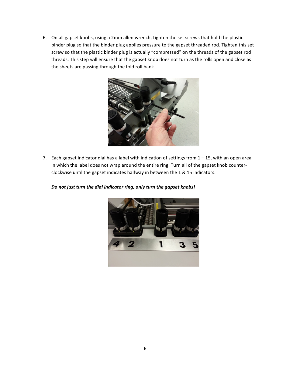 Baumfolder BAUM1620 Gapset Calibration User Manual | Page 6 / 13