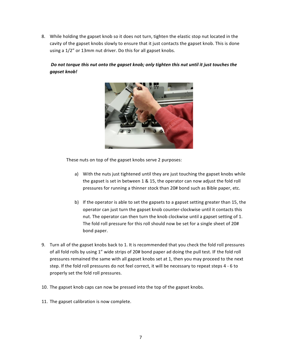 Baumfolder BAUM1620 Gapset Calibration User Manual | Page 7 / 13