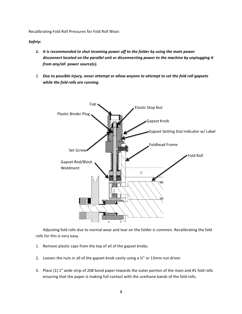 Baumfolder BAUM1620 Gapset Calibration User Manual | Page 8 / 13