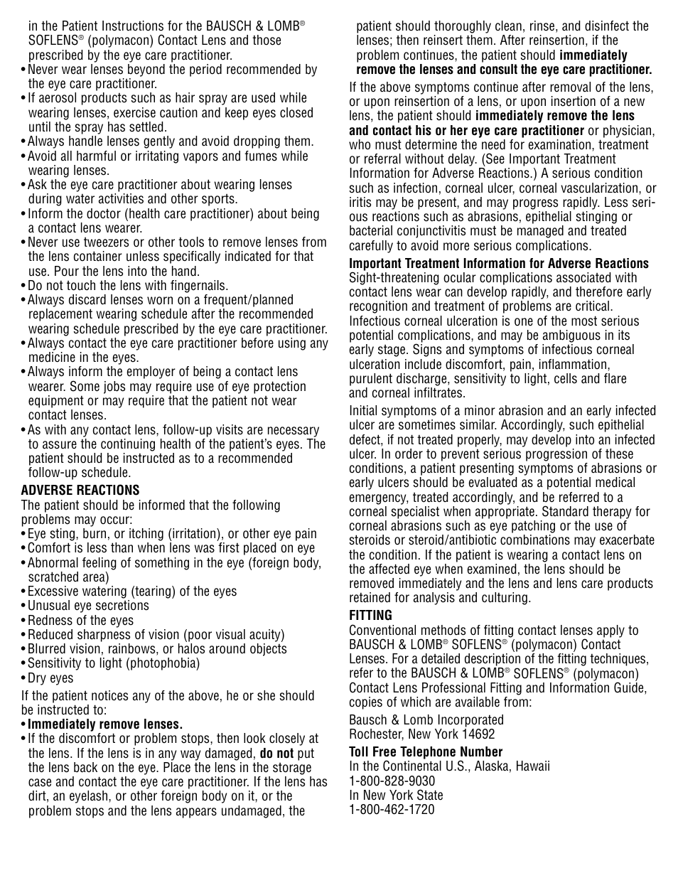 Bausch & Lomb Optima 38/SP Contact Lenses User Manual | Page 4 / 7