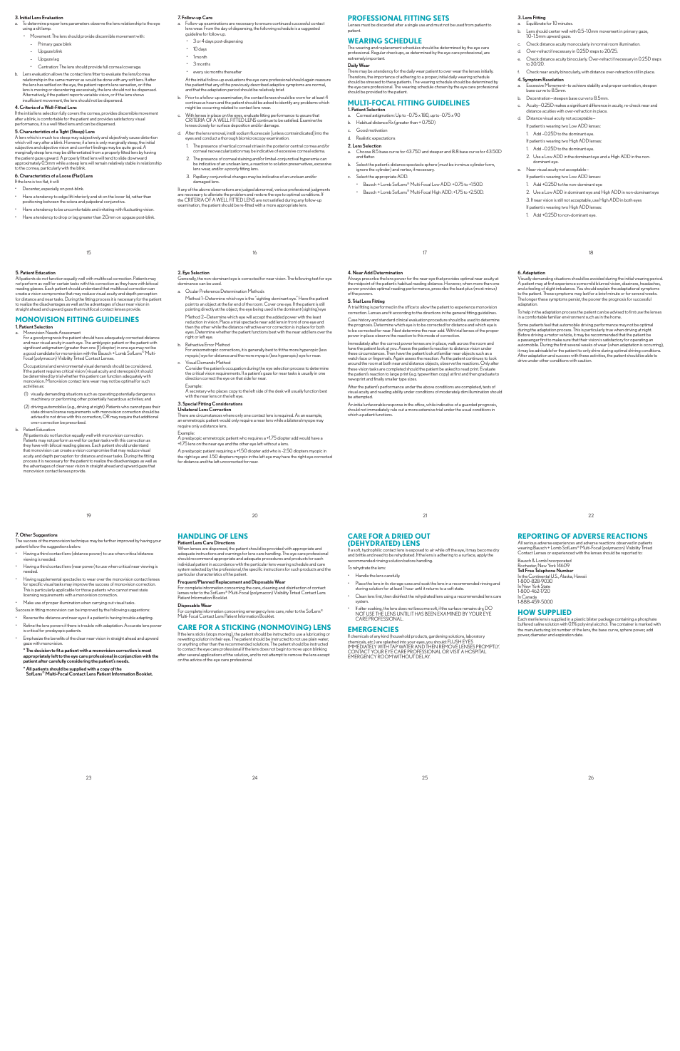 Bausch & Lomb SofLens Multi-Focal Contact Lenses User Manual | Page 4 / 4