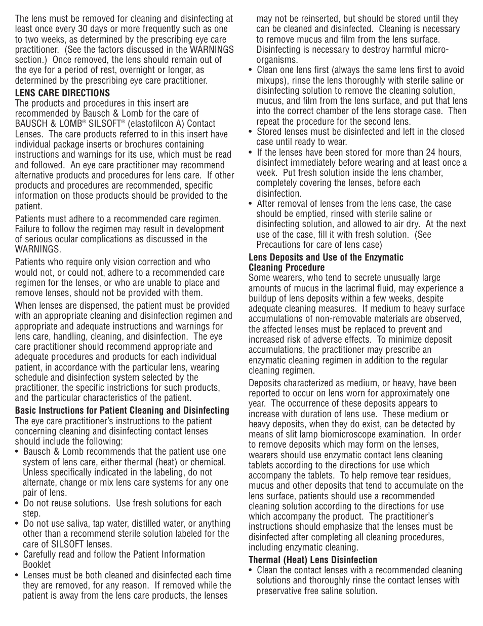 Bausch & Lomb Silsoft and Silsoft Super Contact Lenses User Manual | Page 4 / 5