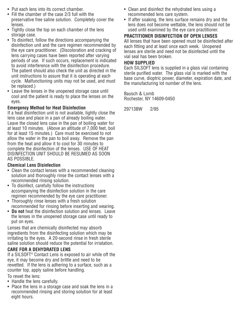 Bausch & Lomb Silsoft and Silsoft Super Contact Lenses User Manual | Page 5 / 5