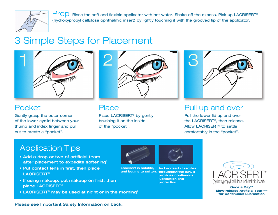 Bausch & Lomb LACRISERT (hydroxypropyl cellulose ophthalmic insert) User Manual | 3 pages