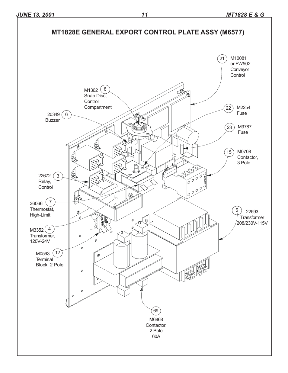 Blodgett CONVEYOR OVEN REPLACEMENT PARTS MT1828E User Manual | Page 11 / 15