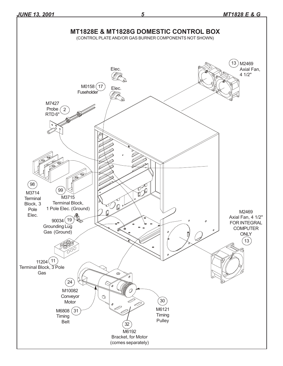 Blodgett CONVEYOR OVEN REPLACEMENT PARTS MT1828E User Manual | Page 5 / 15