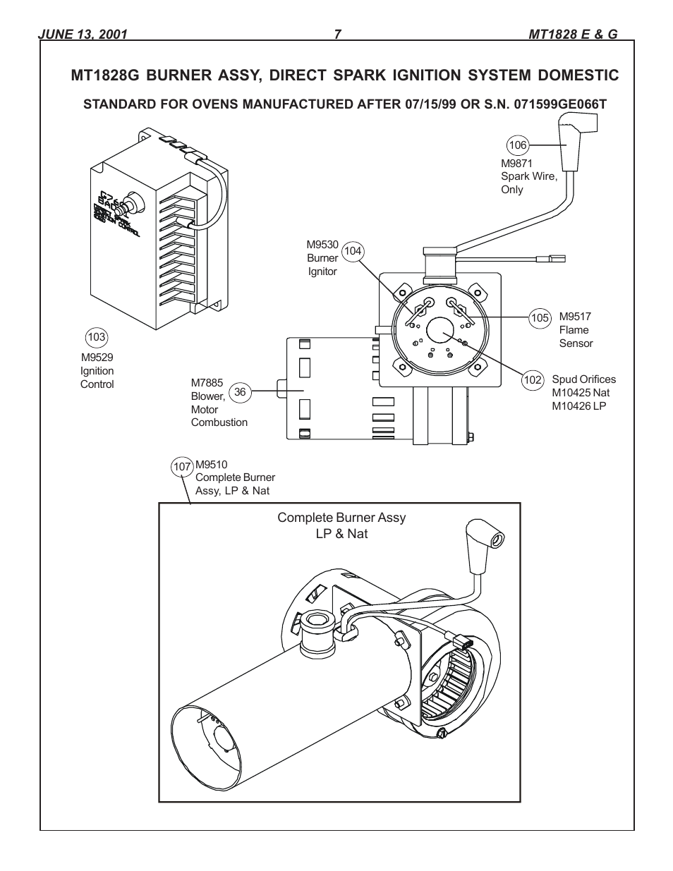 Blodgett CONVEYOR OVEN REPLACEMENT PARTS MT1828E User Manual | Page 7 / 15