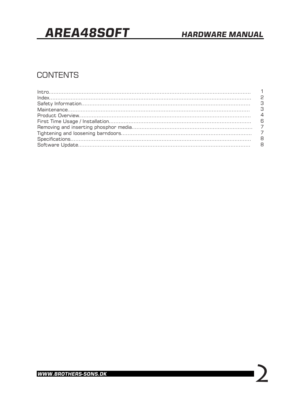 Brother, Brother & Sons Area48Soft Hardware User Manual | Page 3 / 9