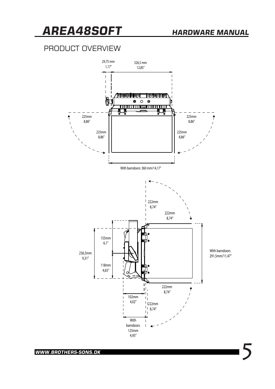 Area48soft, Product overview, Hardware manual | Brother, Brother & Sons Area48Soft Hardware User Manual | Page 6 / 9