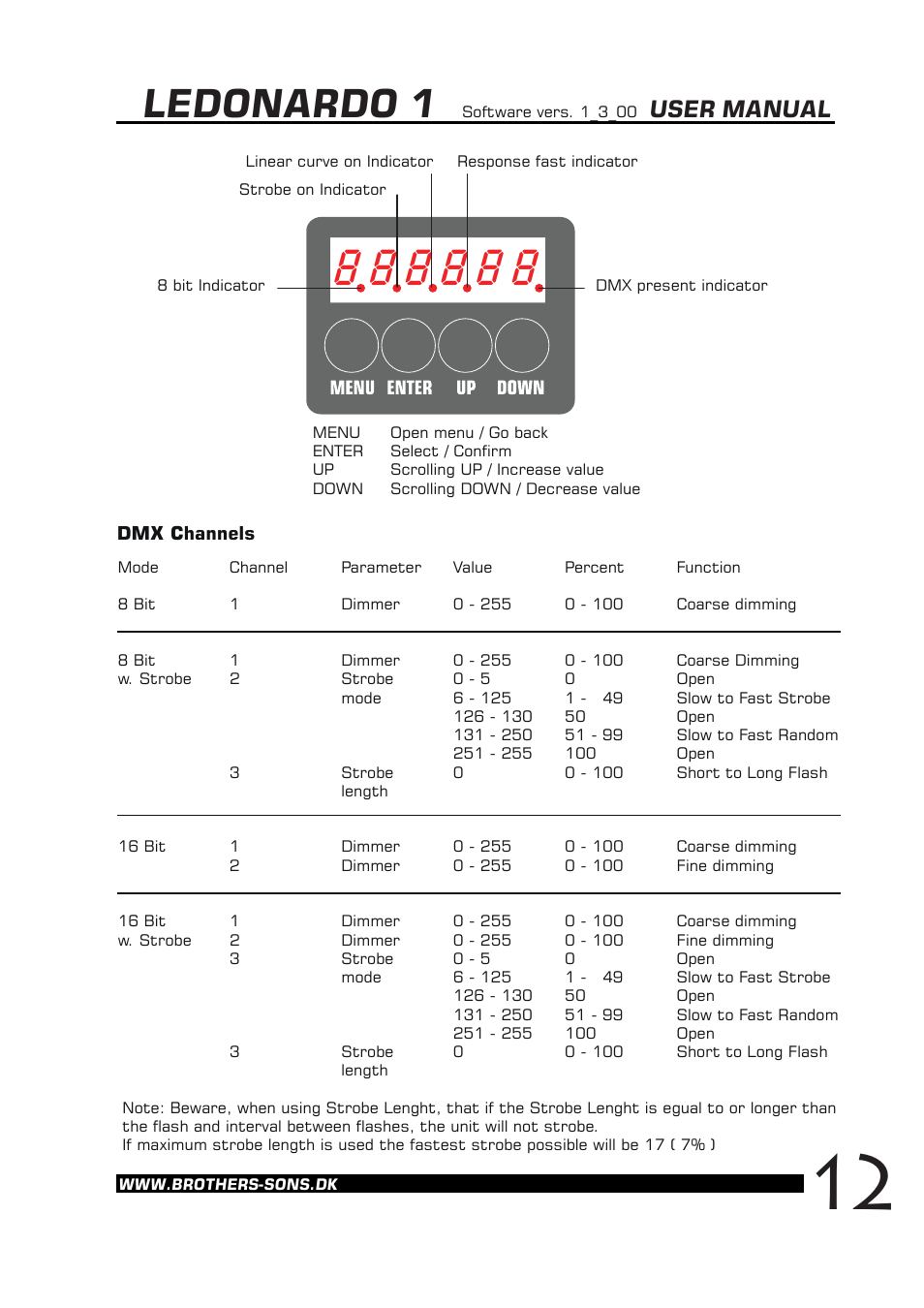 Ledonardo 1, User manual | Brother, Brother & Sons Ledonardo1 Ver. 2 User Manual | Page 13 / 16