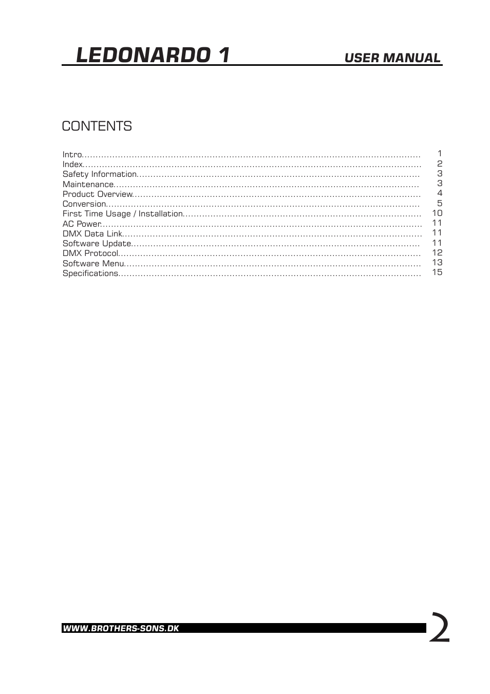 Brother, Brother & Sons Ledonardo1 Ver. 2 User Manual | Page 3 / 16