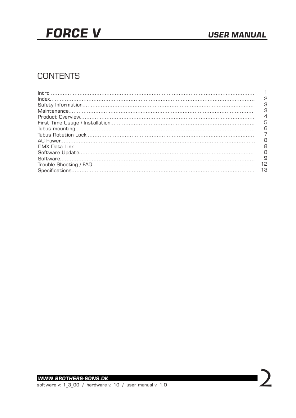 BBS Lighting Force V+ LED User Manual | Page 3 / 14