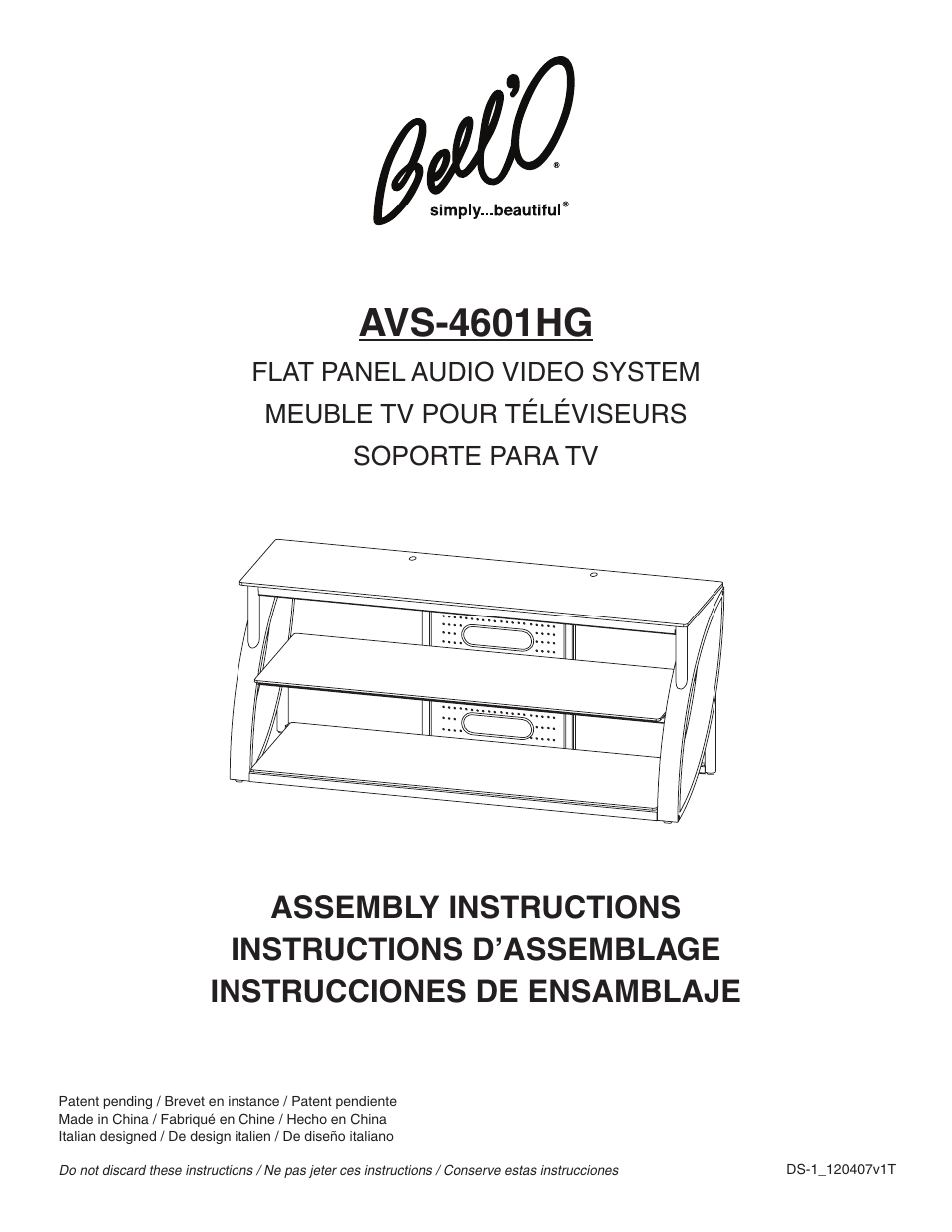 Bell'O AVS-4601HG User Manual | 12 pages