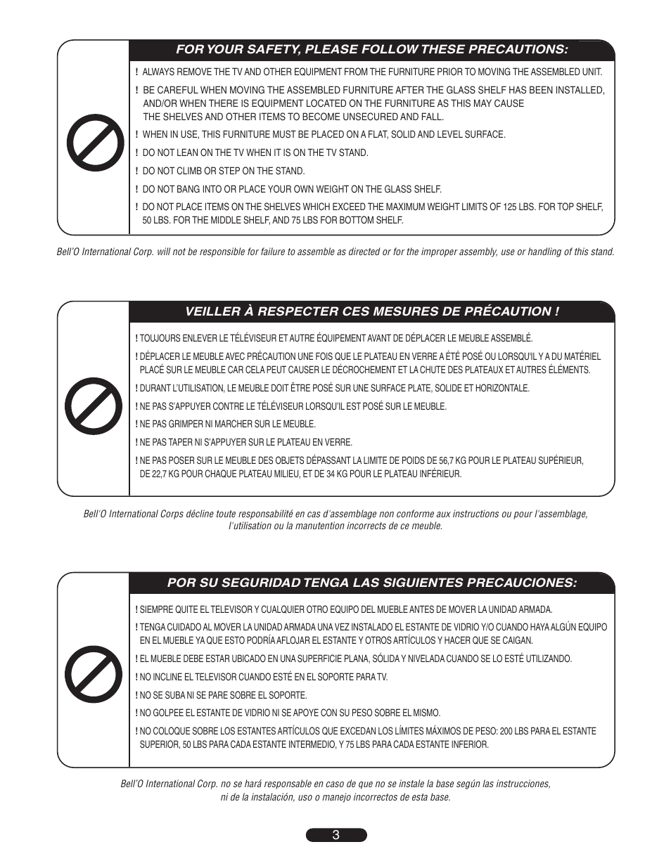 Bell'O AVS-4601HG User Manual | Page 3 / 12