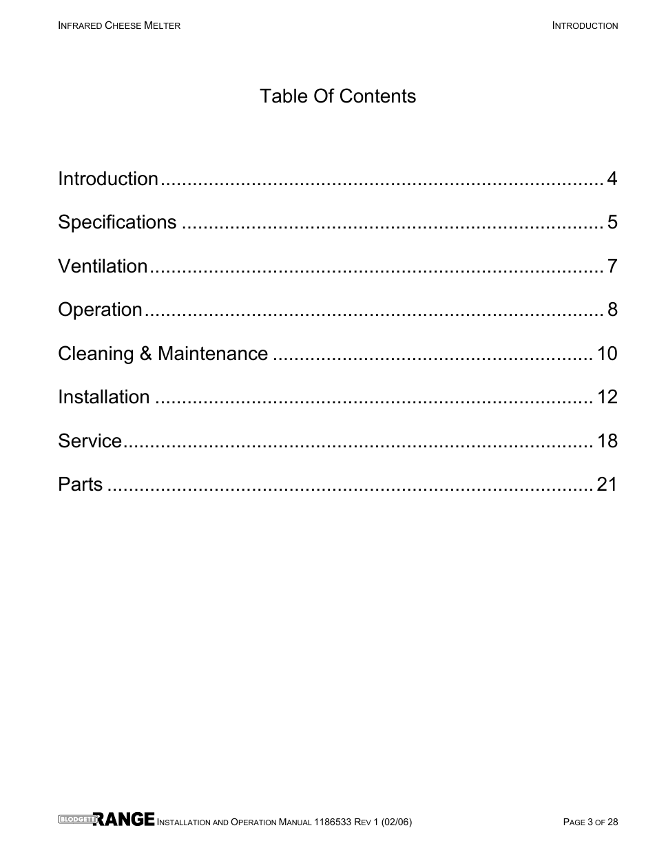 Blodgett B36-CM-PT User Manual | Page 3 / 28