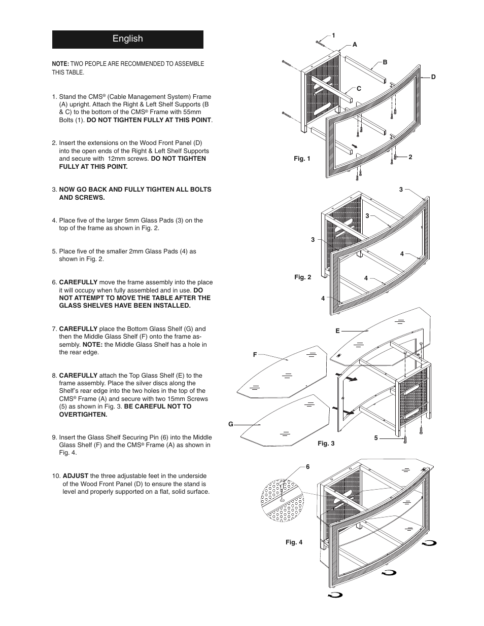 English | Bell'O AVSC-2121-Mar09 User Manual | Page 4 / 8