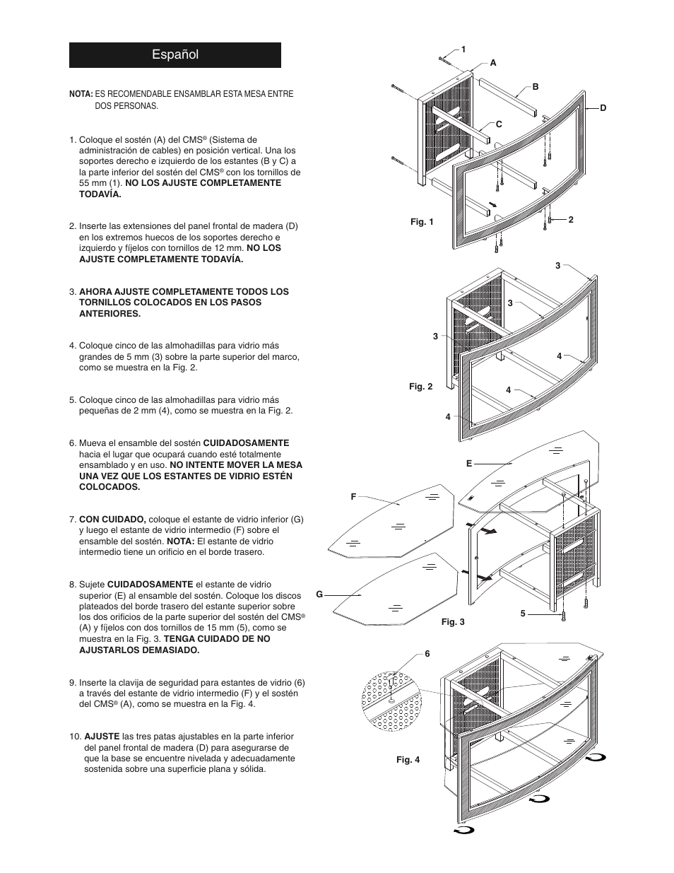Español | Bell'O AVSC-2121-Mar09 User Manual | Page 6 / 8