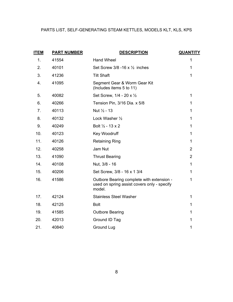 Blodgett KLS-E 40 User Manual | Page 8 / 16