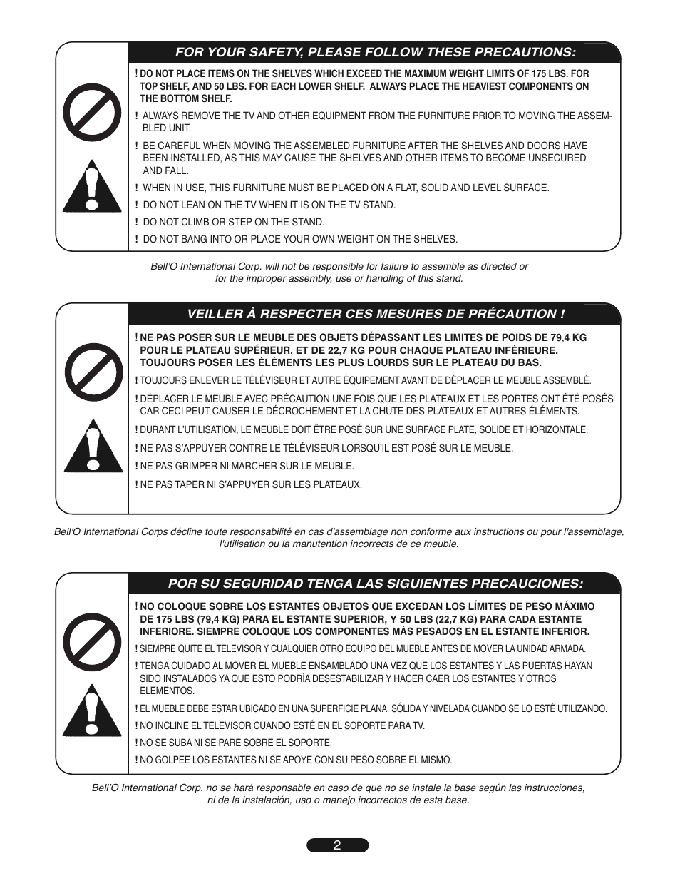 Bell'O PR11-Apr10 User Manual | Page 2 / 8