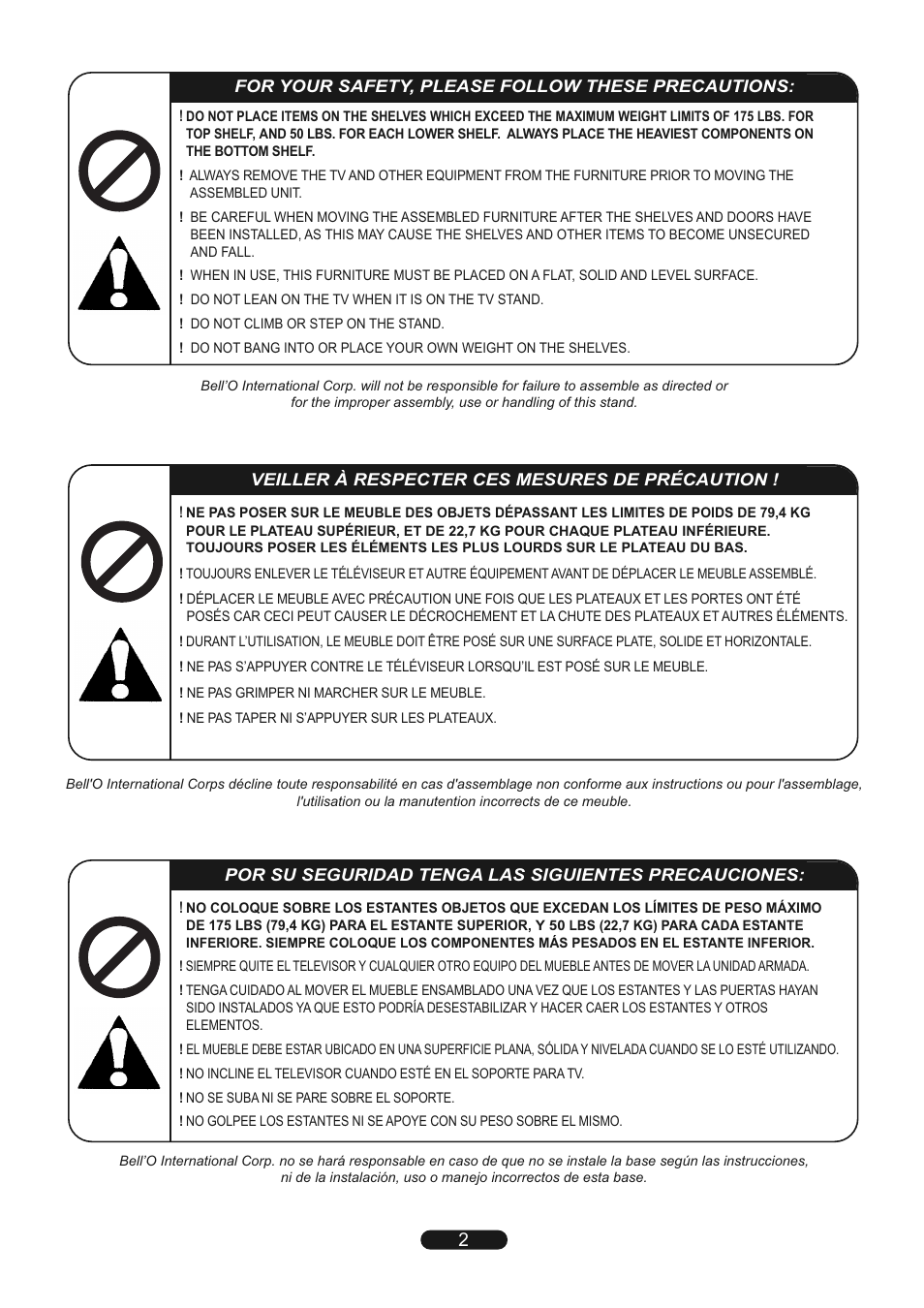 Bell'O PR11 User Manual | Page 2 / 8