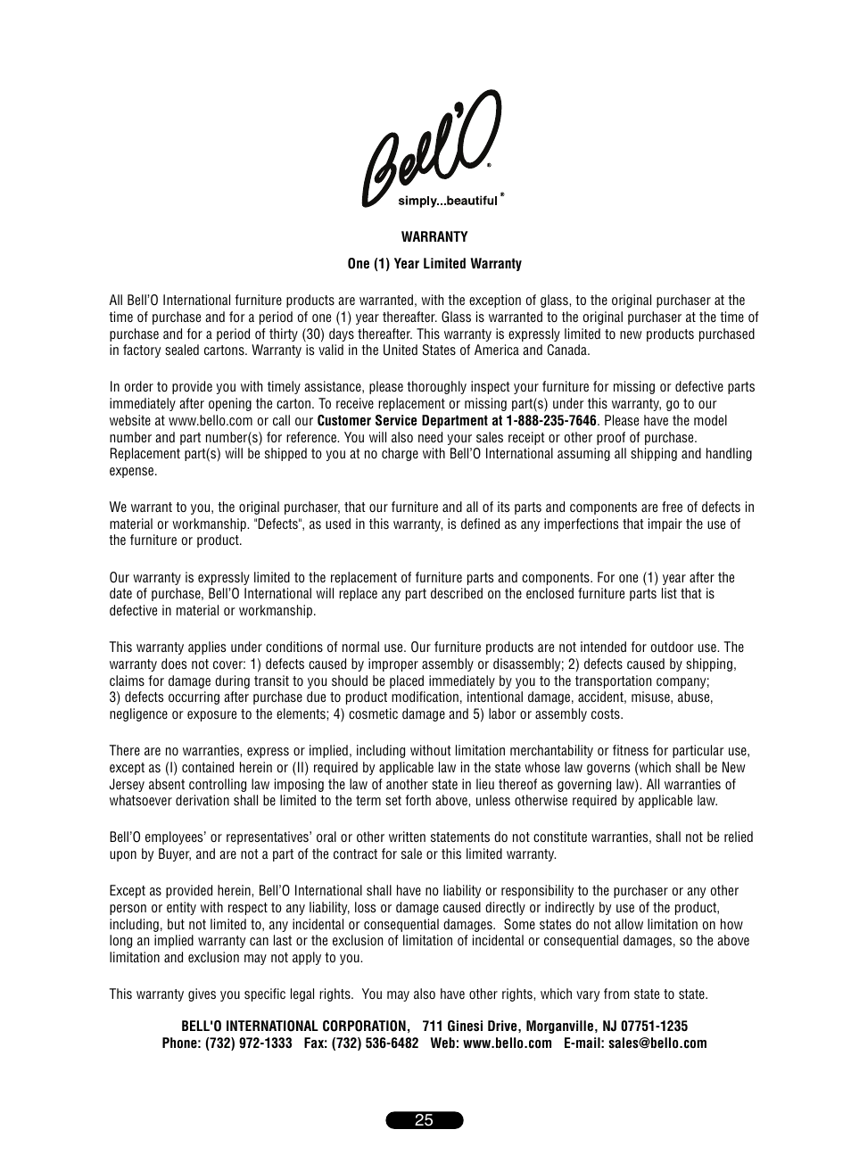 Bell'O TP4501 User Manual | Page 25 / 28