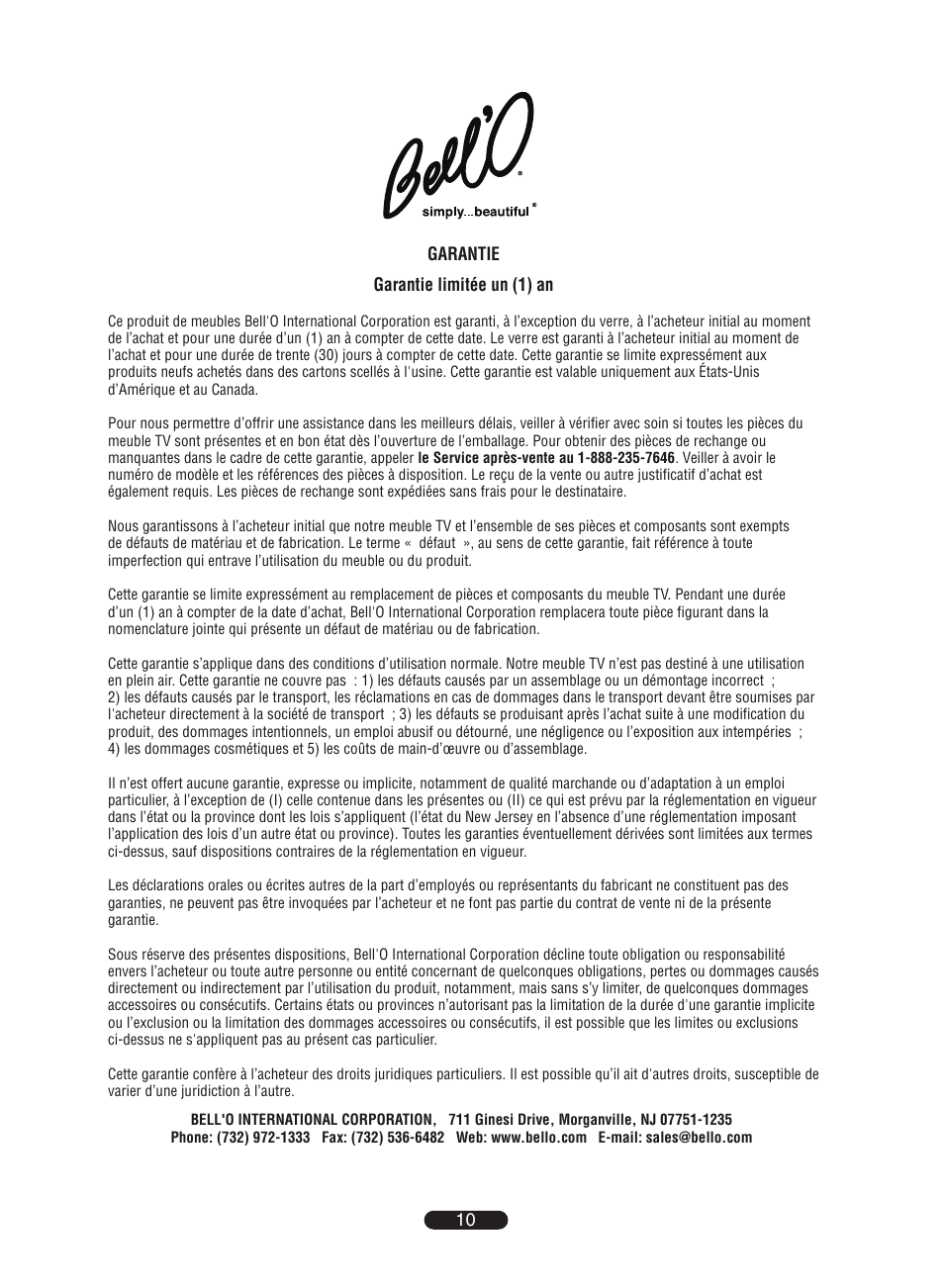 Bell'O 7901B User Manual | Page 10 / 12