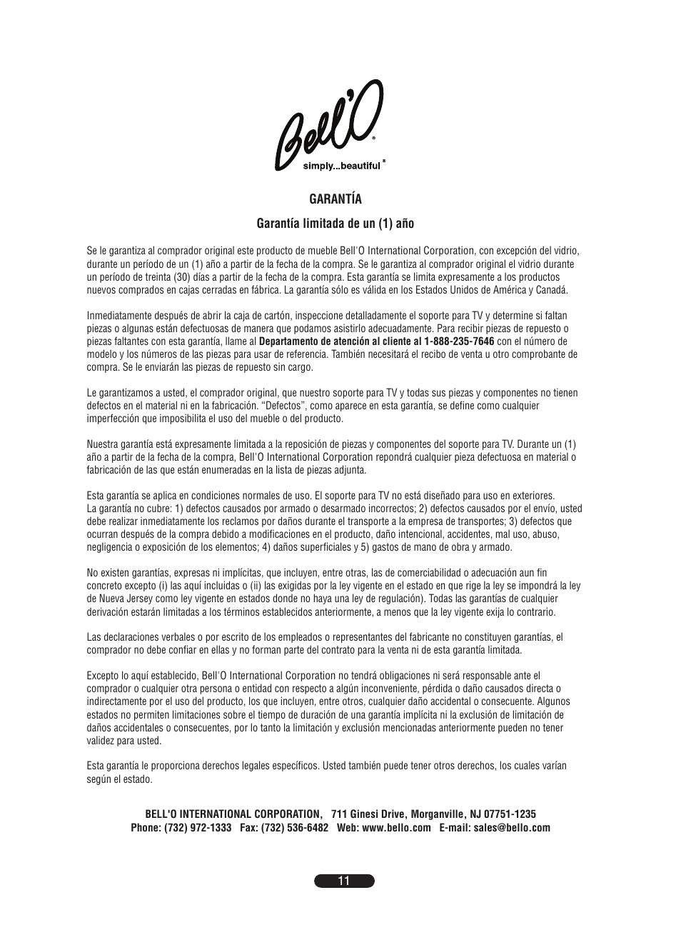 Bell'O 7901B User Manual | Page 11 / 12