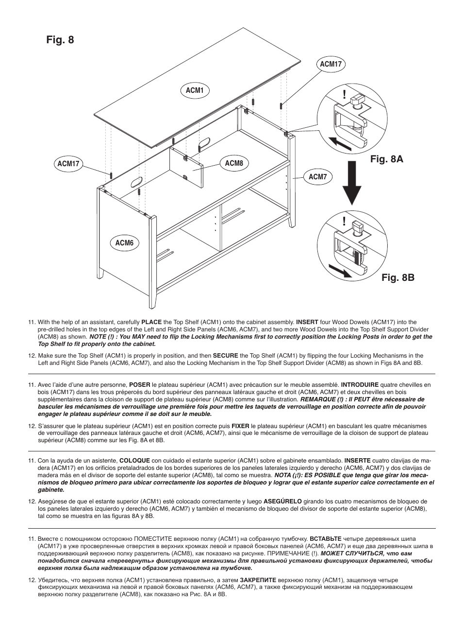 Fig. 8, Fig. 8a fig. 8b | Bell'O WAVS99152-Jul12 User Manual | Page 12 / 20