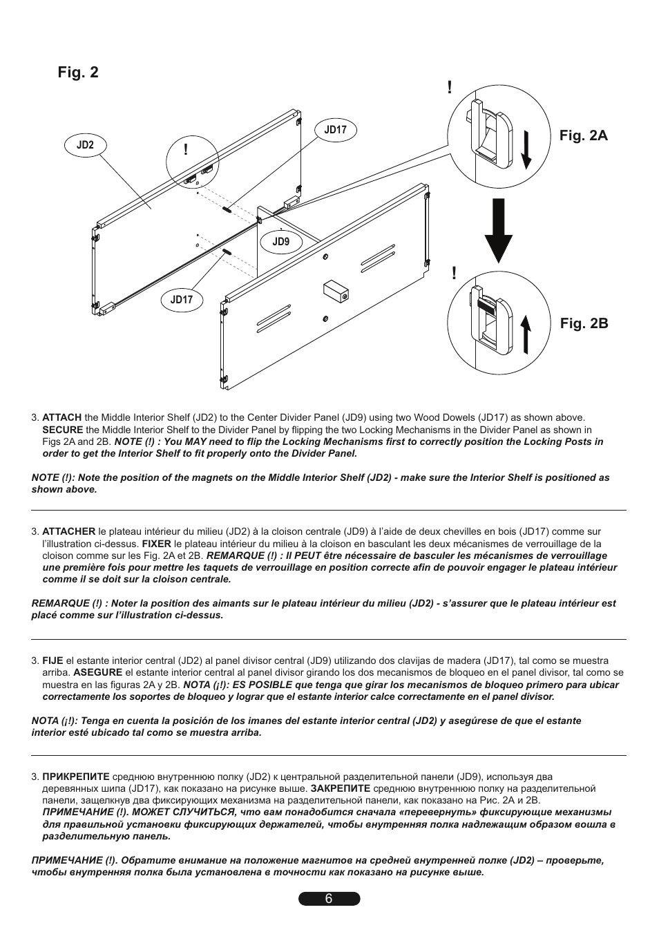 Fig. 2, Fig. 2a fig. 2b | Bell'O WAVS99152 User Manual | Page 6 / 16