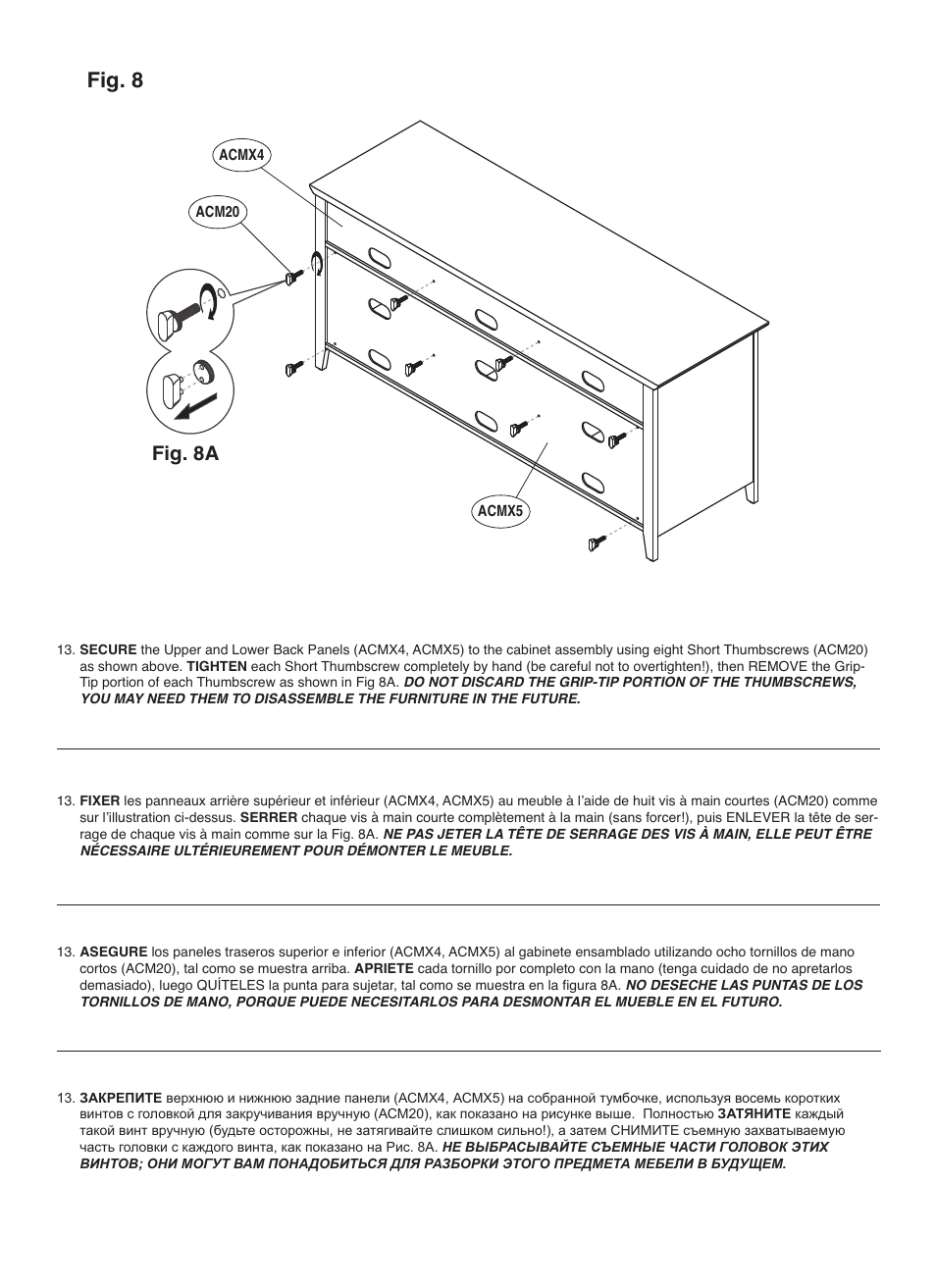 Fig. 8, Fig. 8a | Bell'O WAVS99175 User Manual | Page 12 / 16