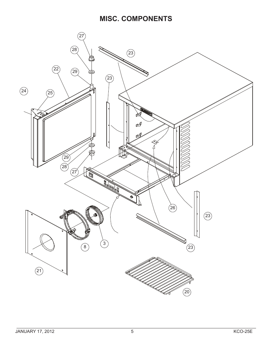 Misc. components | Blodgett KCO-25E User Manual | Page 5 / 6