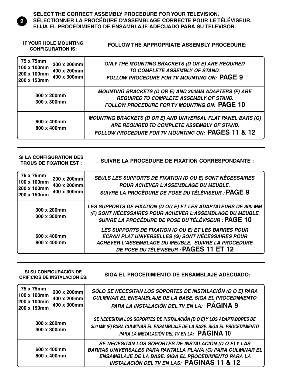 Page 9, Page 10, Pages 11 & 12 | Pages 11 et 12, Página 9, Página 10, Páginas 11 & 12 | Bell'O PP59 User Manual | Page 8 / 15
